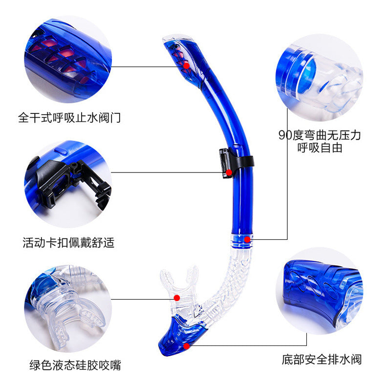 New Large Frame Diving Goggles Breathing Tube Set for Men and Women Waterproof Anti-fog Silicone Mirror Floating Diving Mask Cross-Border