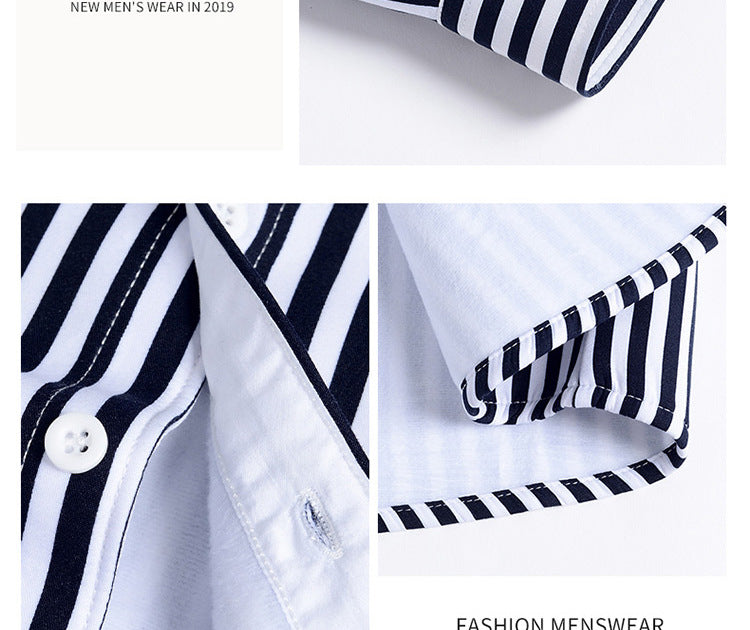 2022 winter striped warm shirt men's no pocket cardigan youth fashion fleece-lined thick plaid inch shirt CY