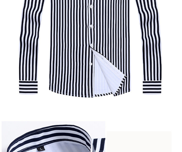2022 winter striped warm shirt men's no pocket cardigan youth fashion fleece-lined thick plaid inch shirt CY