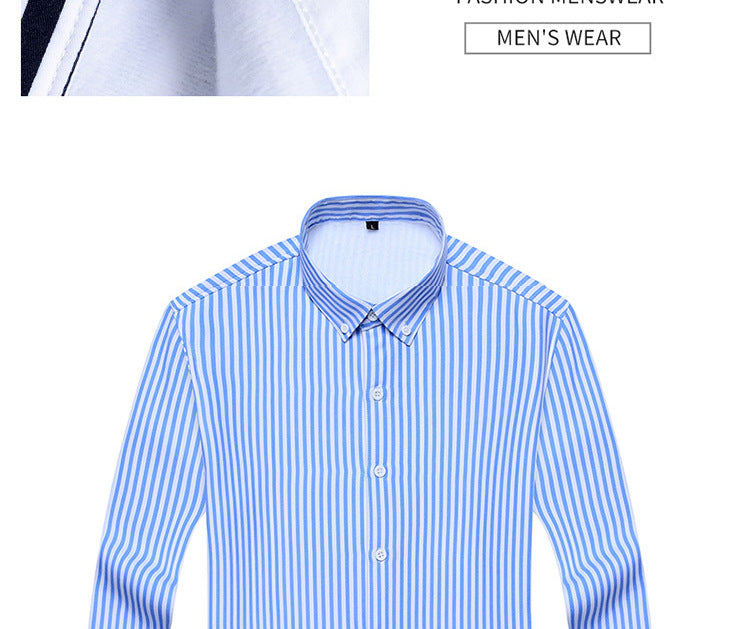 2022 winter striped warm shirt men's no pocket cardigan youth fashion fleece-lined thick plaid inch shirt CY