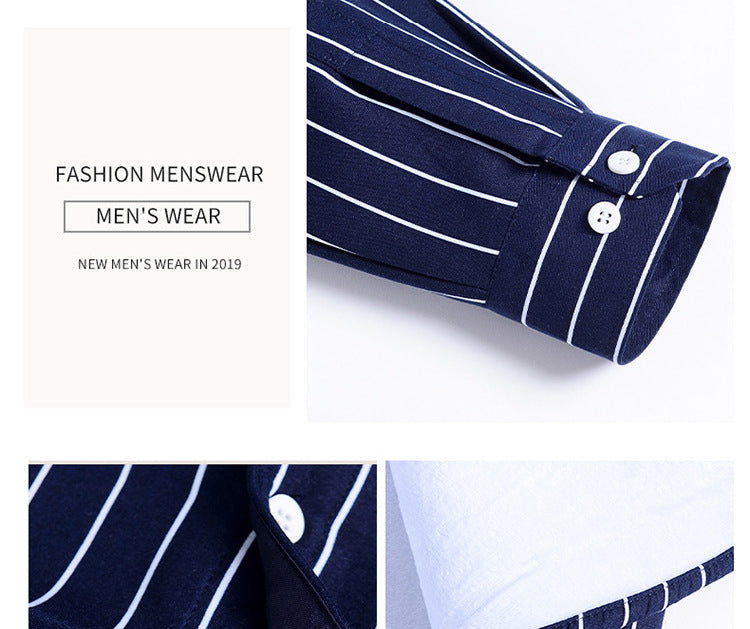 2022 winter striped warm shirt men's no pocket cardigan youth fashion fleece-lined thick plaid inch shirt CY