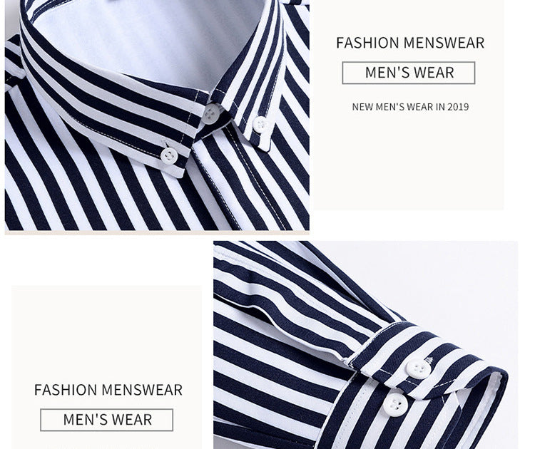 2022 winter striped warm shirt men's no pocket cardigan youth fashion fleece-lined thick plaid inch shirt CY