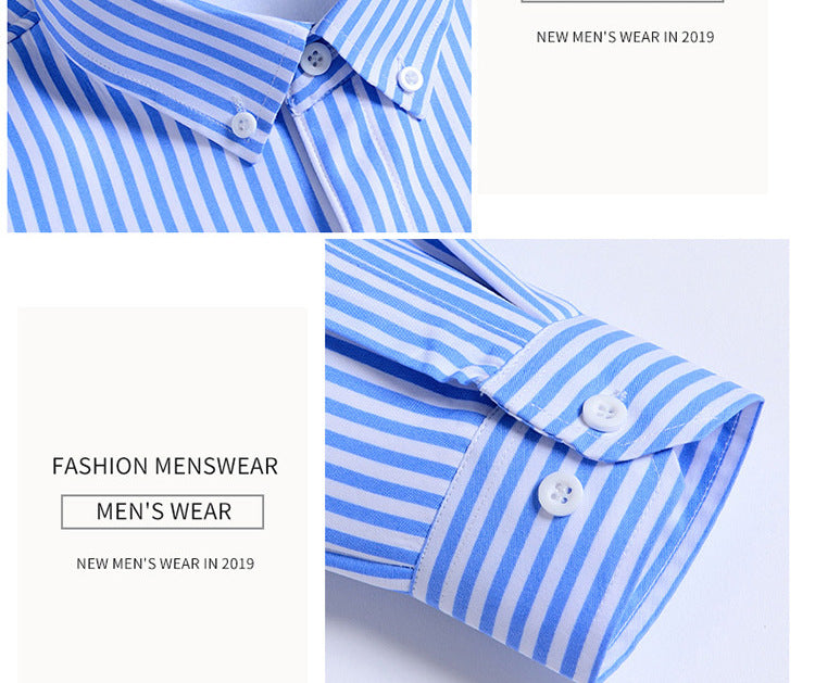 2022 winter striped warm shirt men's no pocket cardigan youth fashion fleece-lined thick plaid inch shirt CY