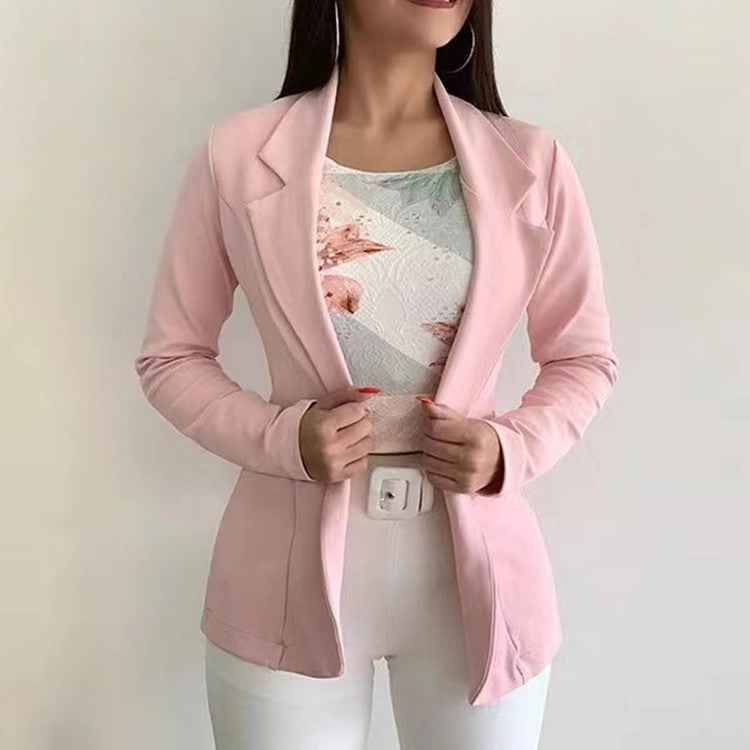 Cross-border 2022 European and American small suit lapel long sleeve slim sweet button Street coat suit multicolor spot