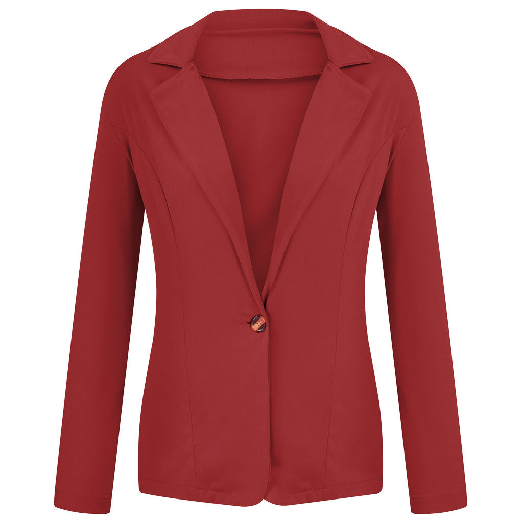 Cross-border 2022 European and American small suit lapel long sleeve slim sweet button Street coat suit multicolor spot