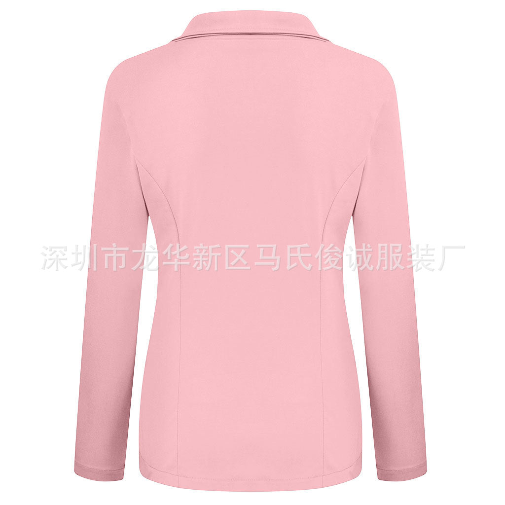 Cross-border 2022 European and American small suit lapel long sleeve slim sweet button Street coat suit multicolor spot
