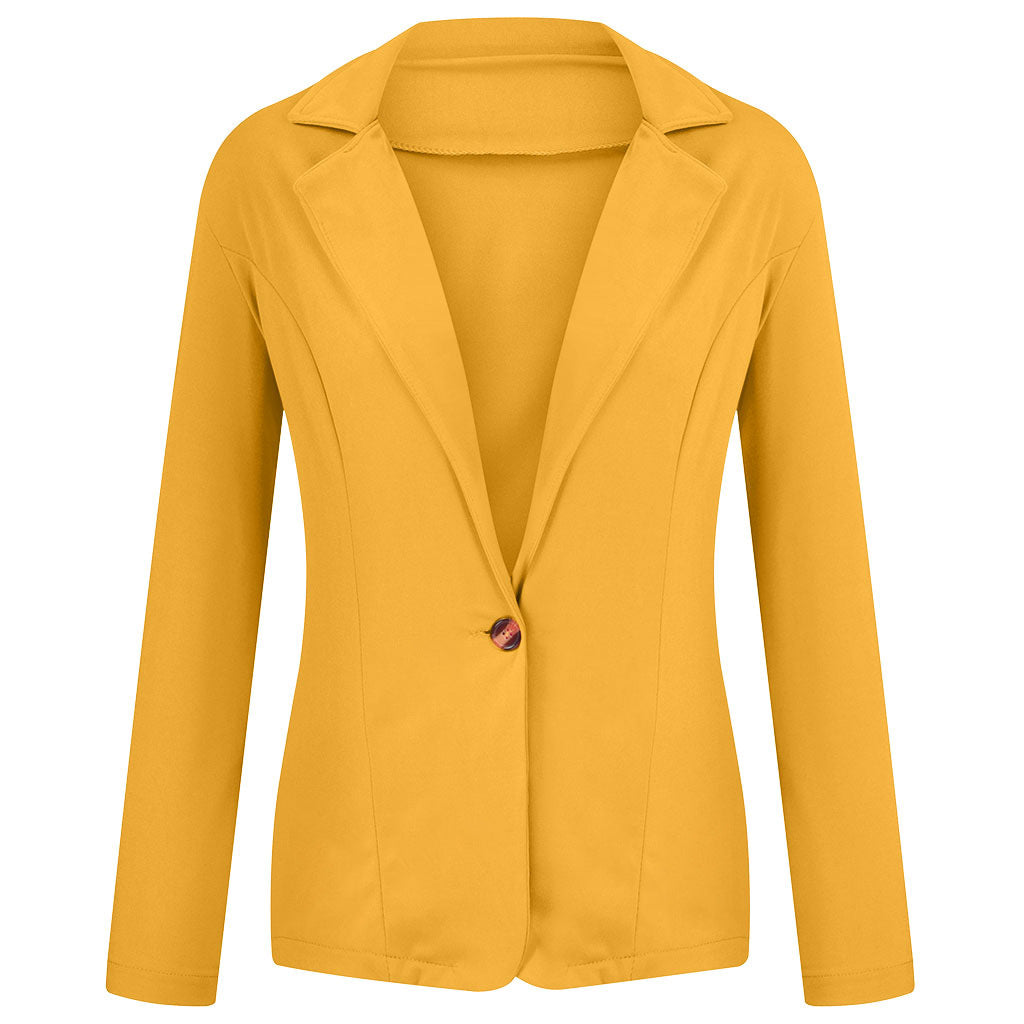 Cross-border 2022 European and American small suit lapel long sleeve slim sweet button Street coat suit multicolor spot