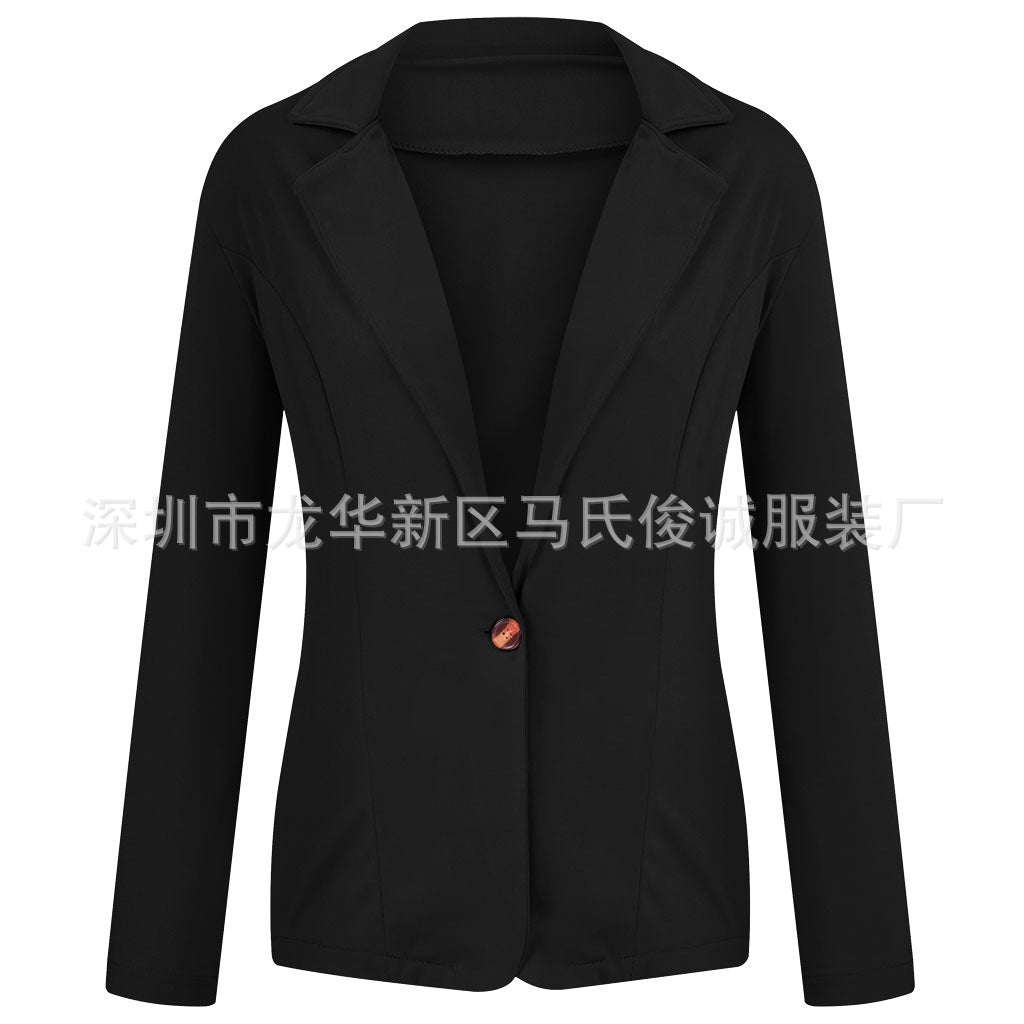 Cross-border 2022 European and American small suit lapel long sleeve slim sweet button Street coat suit multicolor spot