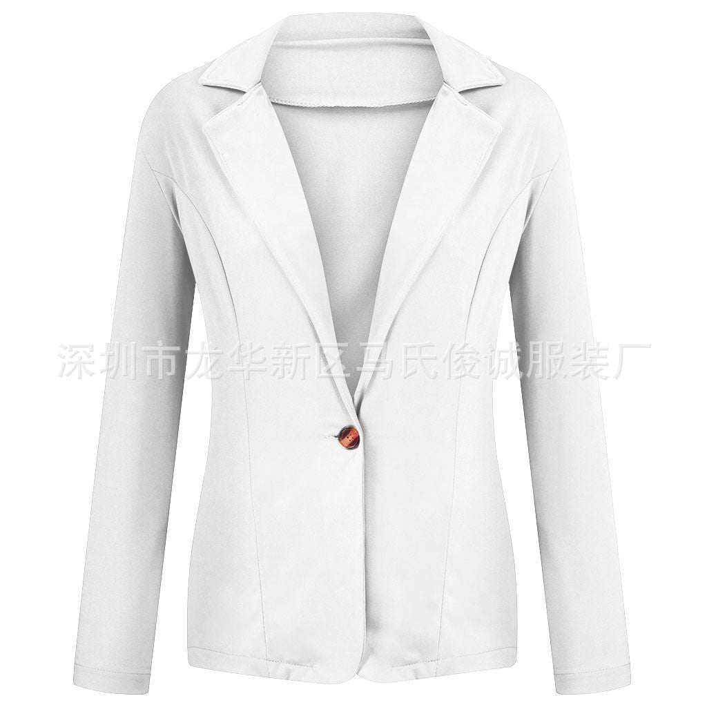 Cross-border 2022 European and American small suit lapel long sleeve slim sweet button Street coat suit multicolor spot