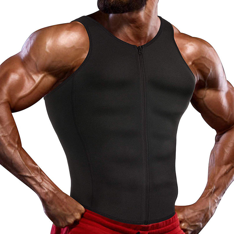 European and American Men's Sauna Clothing, Tummy Control Vest, Sports Vest, Cross-Border Corset, Neoprene Tights, Shapewear