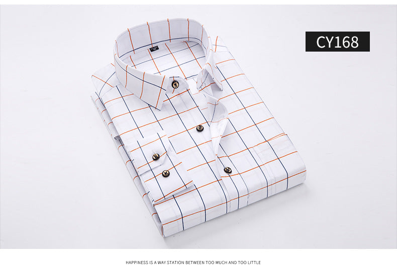 New Men's Printed Long-Sleeved Shirt, Korean Style Slim Fit, Youth Fashion, Casual and Versatile Shirt, Cross-Border Bestseller in Europe and America