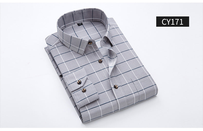New Men's Printed Long-Sleeved Shirt, Korean Style Slim Fit, Youth Fashion, Casual and Versatile Shirt, Cross-Border Bestseller in Europe and America