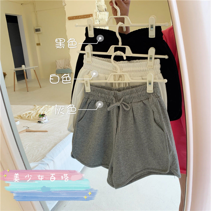 Plus-Size Women's Summer New Korean-Style High-Waisted Loose Slimming Home Wide-Leg Casual Shorts for Outdoor Wear