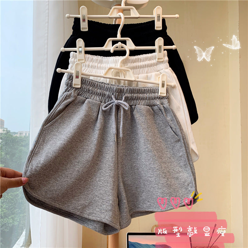 Plus-Size Women's Summer New Korean-Style High-Waisted Loose Slimming Home Wide-Leg Casual Shorts for Outdoor Wear