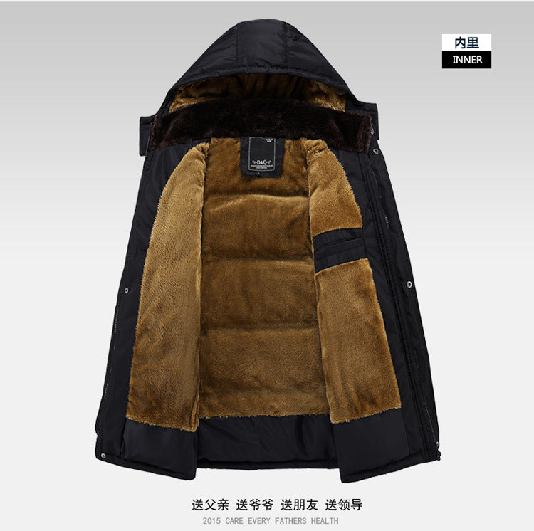 Foreign trade supply generation winter men's fleece-lined thick coat men's old men's cotton-padded jacket new dad cotton-padded jacket men