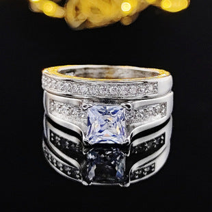 European and American AliExpress orders cross-border creative square geometric pink diamond ring ring factory direct r5173