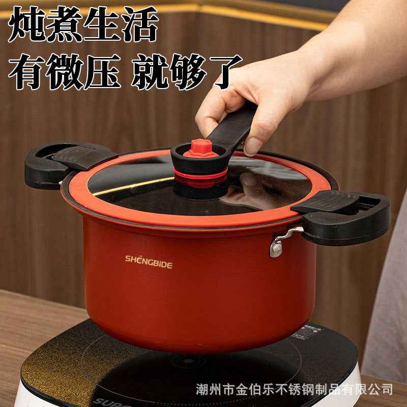 Korean-style Micro-pressure Pot Household Kitchen Multi-functional Stew Pot Stew Meat Porridge Soup Pot Binaural Cuisine Pressure Soup Pot