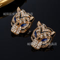 Qingdao Vintage European and American Retro Leopard Head Multi-Layer Beaded Necklace Bracelet Earrings Heavy Craftsmanship Elegant Set