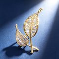Hollow Leaves Brooch High-grade Sense Inlaid Zircon Corsage Accessories Collar All-match Light Luxury Clothing Accessories Pin