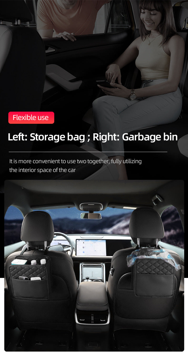 Cross-border upgrade car chair back suede storage bag seat storage cup bag multi-compartment bundled storage bag