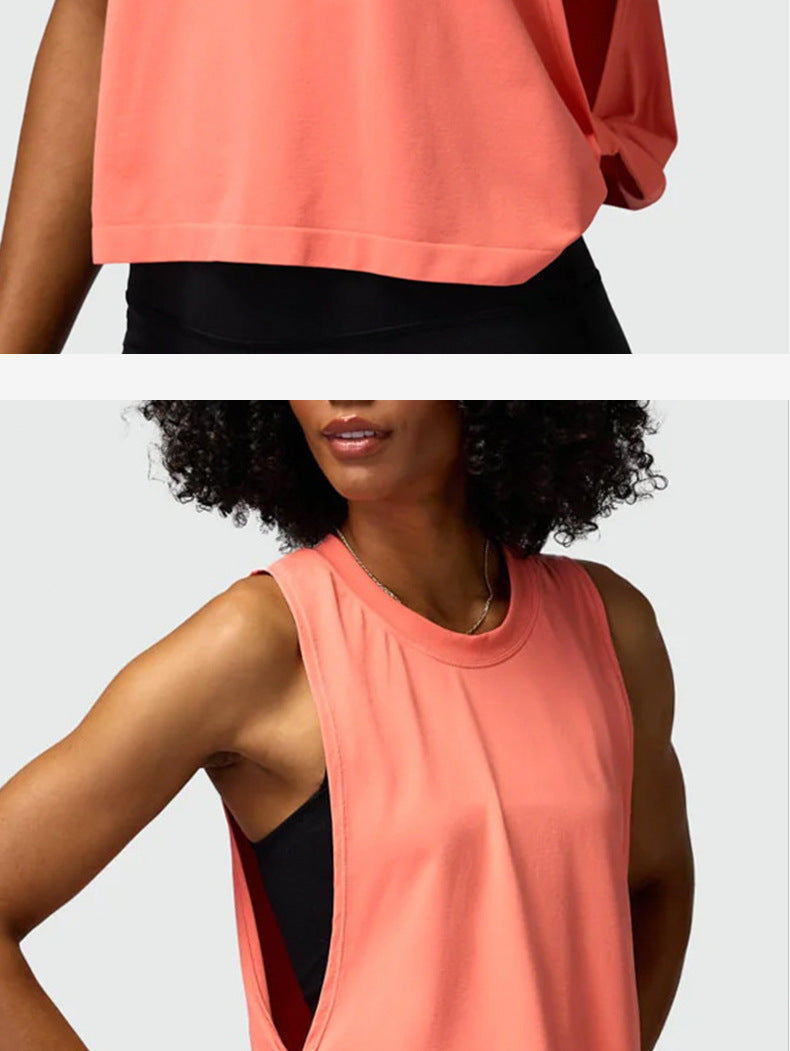 Cross-border yoga vest women's hollow back sports blouse outdoor running fitness leisure Joker top wholesale