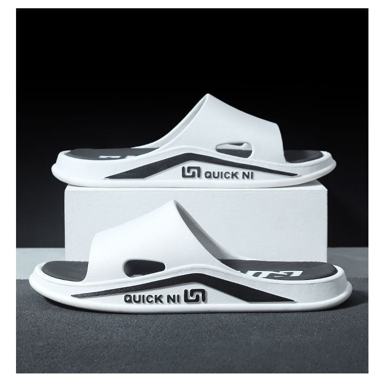 2024 New Korean Style Slippers Men's Trendy Outfit Household Bathroom Thick Bottom Wear-resistant Men's Sandals Wholesale Cross-border