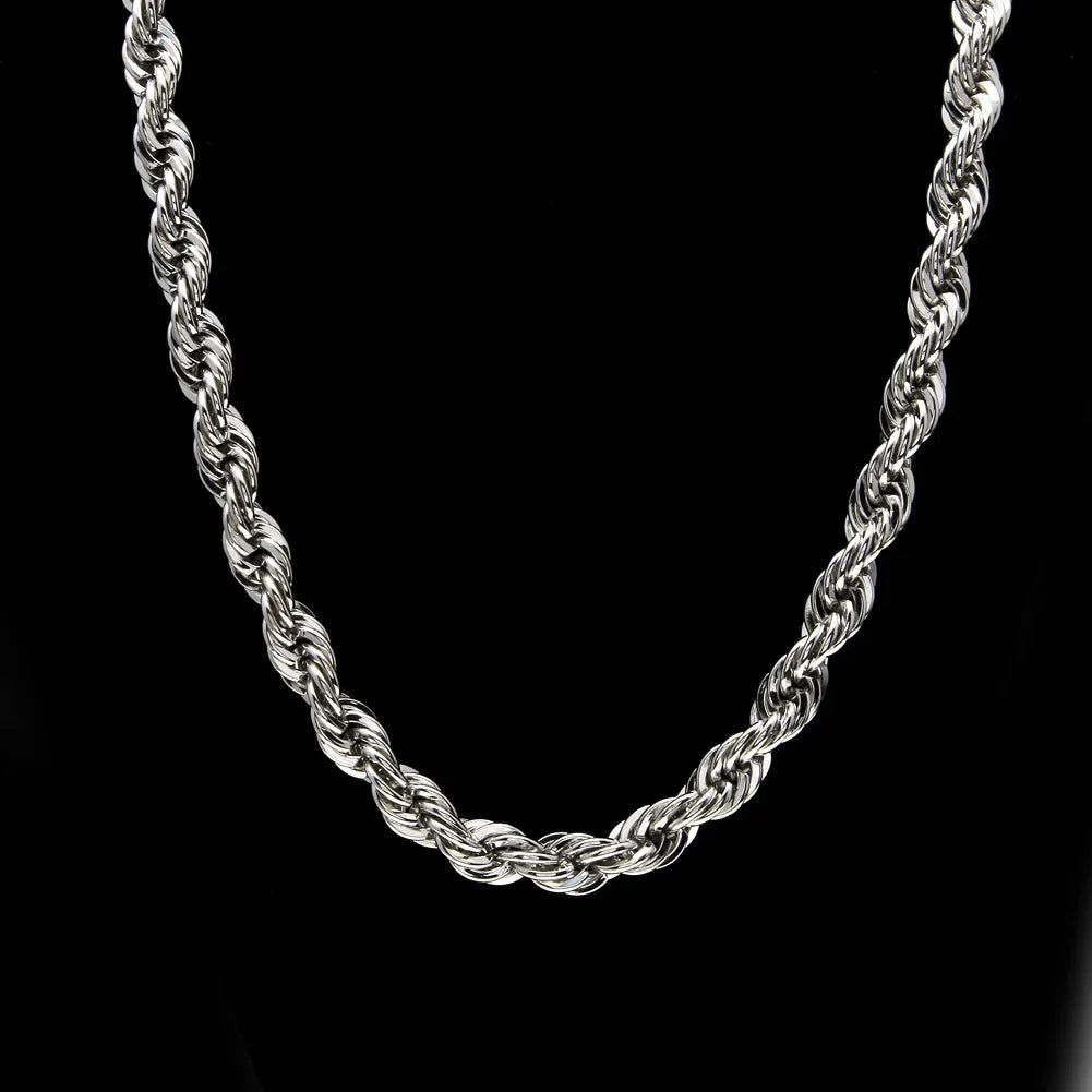 Men's hip-hop gold-plated European and American necklace fashion high sense 1cm thick twist necklace twisted rope chain a generation of hair