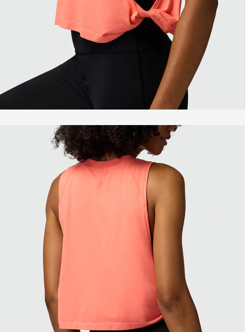 Cross-border yoga vest women's hollow back sports blouse outdoor running fitness leisure Joker top wholesale