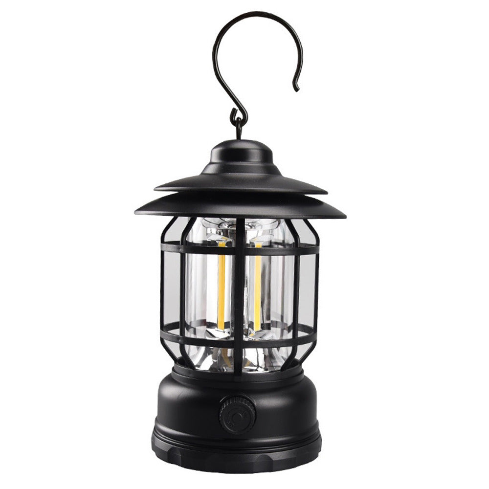 Cross-border new camping lamp outdoor multi-functional camping tent lamp retro lantern cob rechargeable portable lamp for home use