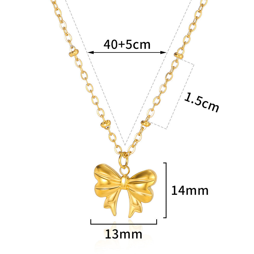 Cross-border European and American explosions butterfly pendant necklace ladies clavicle chain plated 18k gold non-fading pendant necklace wholesale