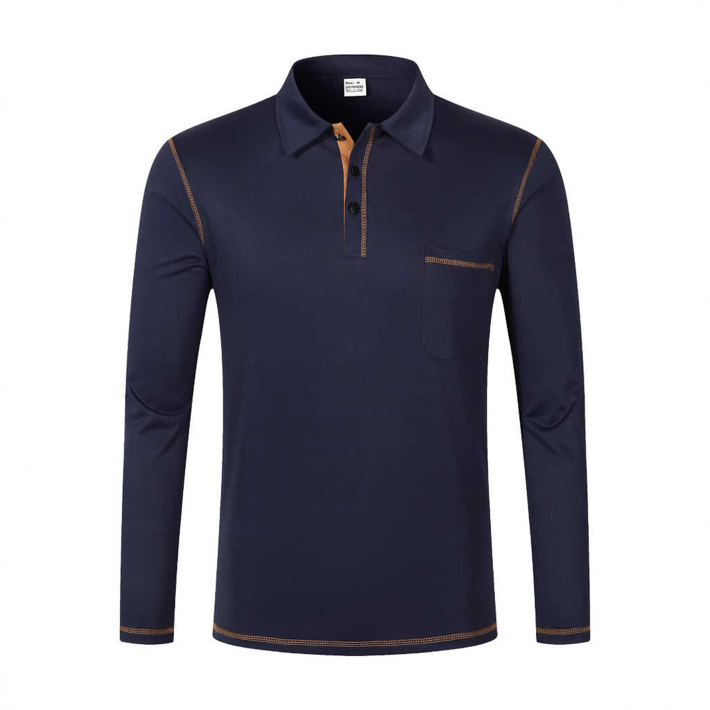 2025 new polo shirt long sleeve lapel men amazon casual sports breathable
