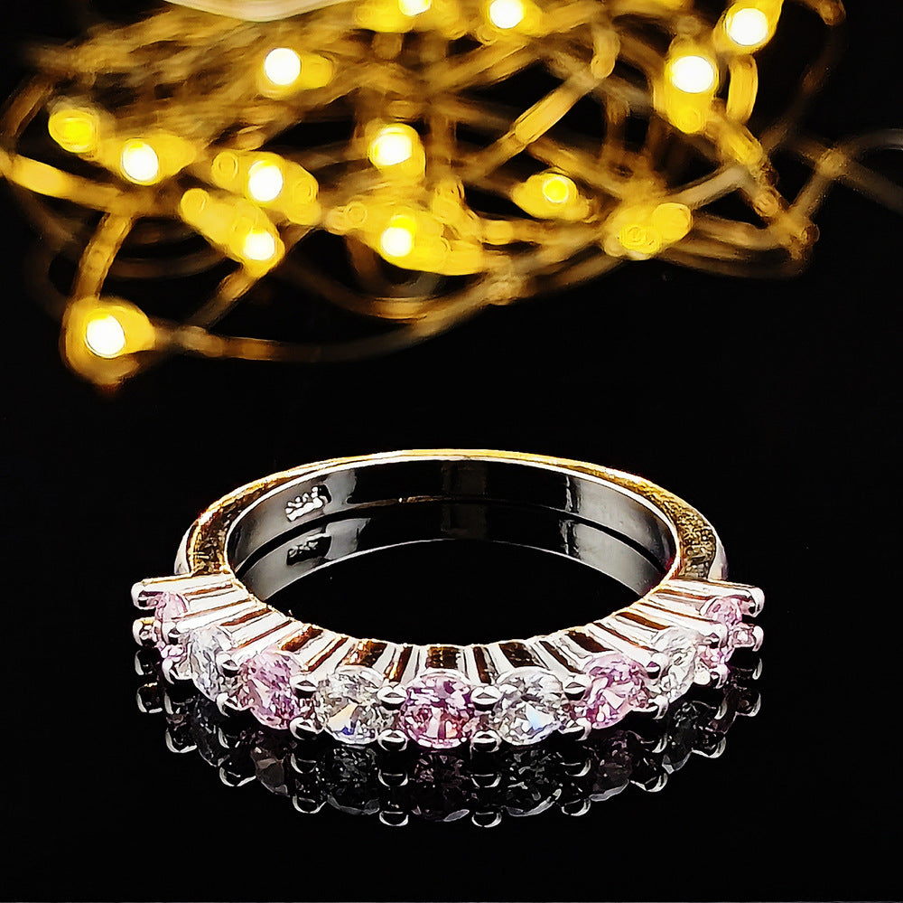 European and American AliExpress orders cross-border creative square geometric pink diamond ring ring factory direct r5173