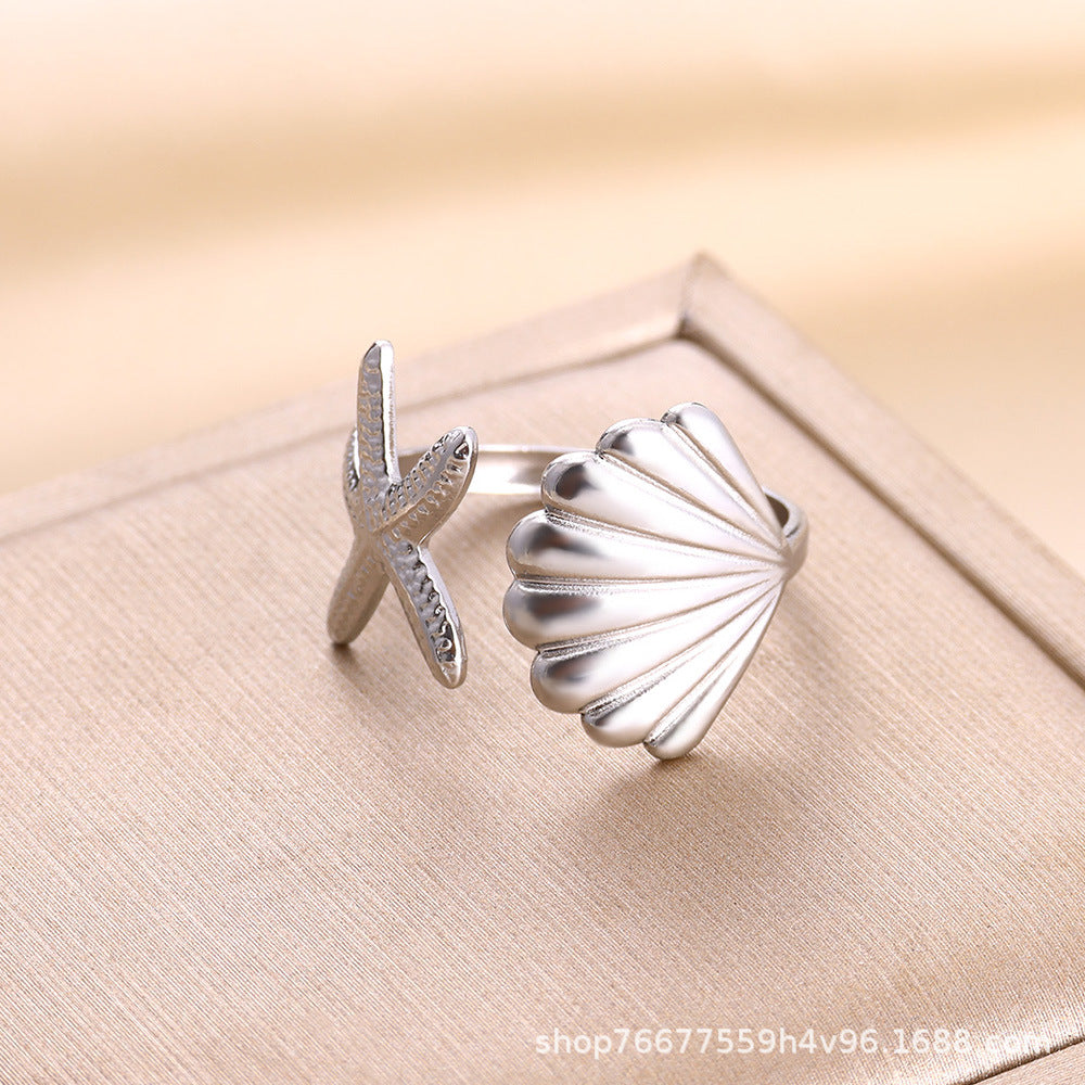 Cross-border European and American explosions stainless steel ring adjustable geometric ring 18k furnace electroplated titanium steel ring wholesale