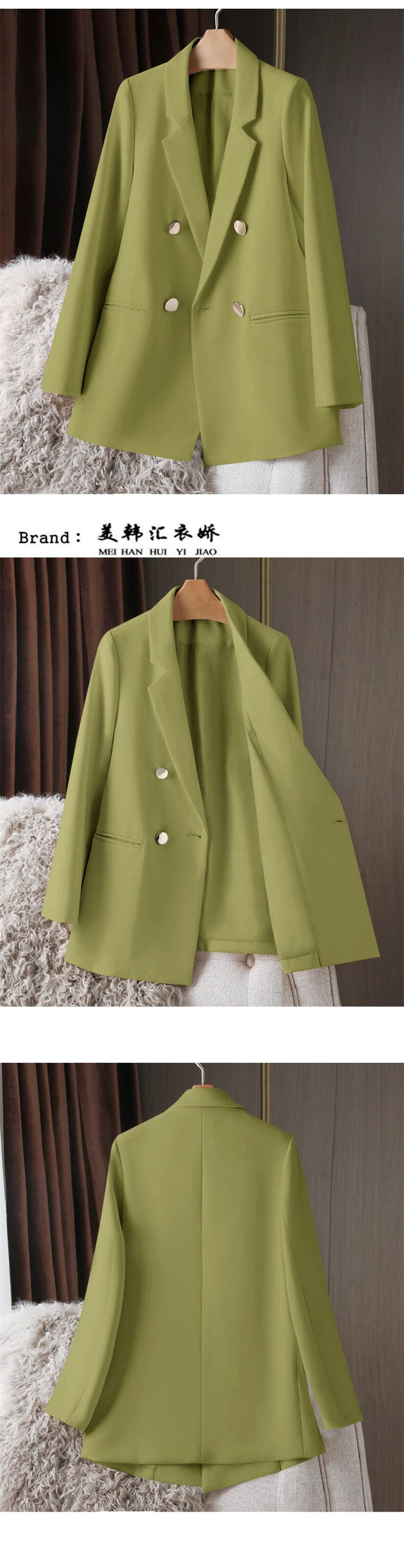 Candy Green Trendy Blazer for Women, 2026 Spring and Autumn New Korean Style, Internet Celebrity Style, Petite Casual