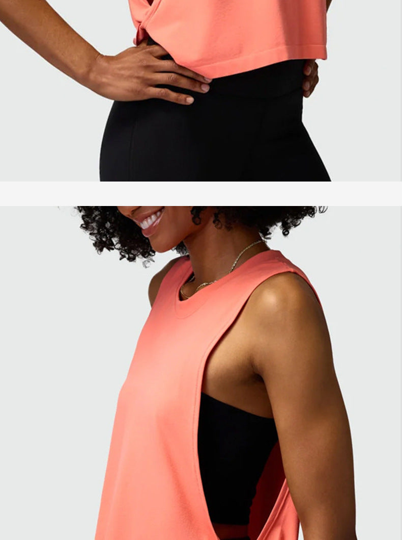 Cross-border yoga vest women's hollow back sports blouse outdoor running fitness leisure Joker top wholesale