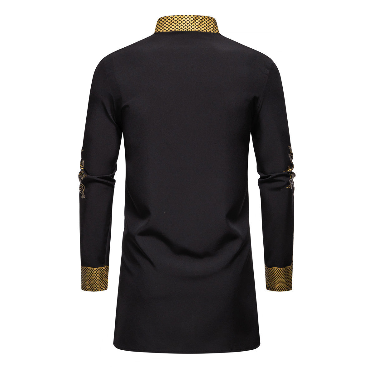 Cross-Border European and American Men's Fashion New Style Robe with Gold Stamping Print Men's Casual Suit Long-Sleeve Shirt and Long Pants for Men