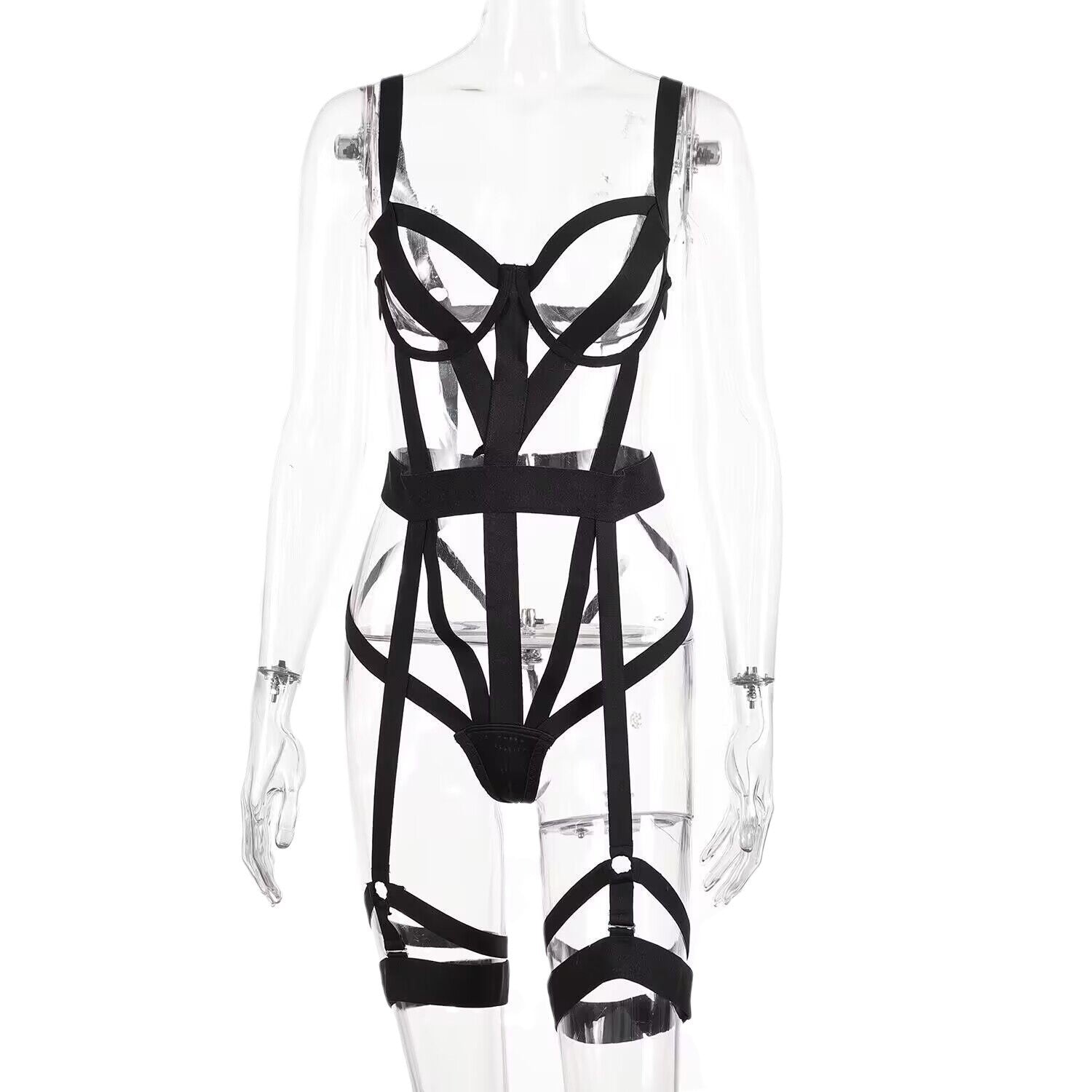 European and American Foreign Trade Sexy Underwear AliExpress Complicated Craft Strap Bundle Body Hollow Body Clothes Wholesale