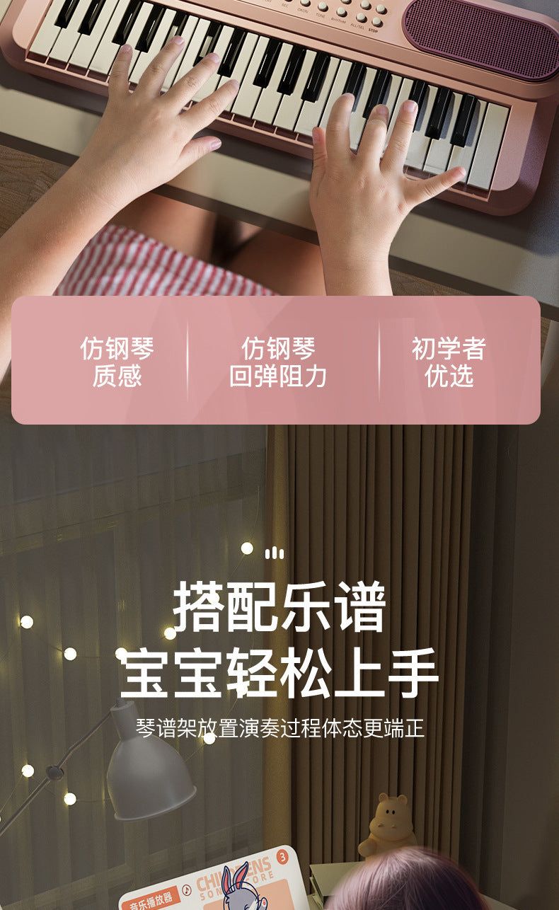 Portable Children's Electronic Organ Multifunctional Educational Musical Instrument Beginner Baby Microphone Boys and Girls Piano Toy Playing
