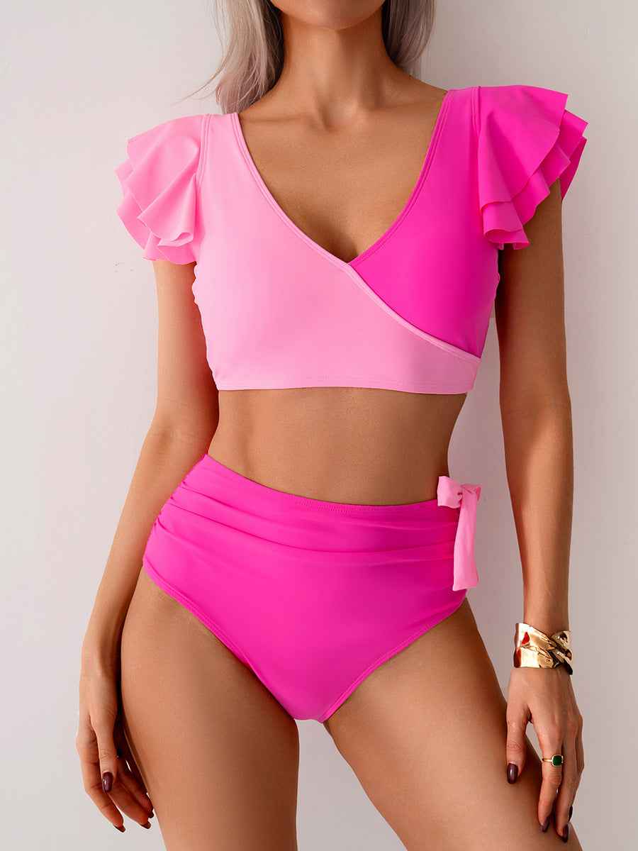 Amazon 2025 new bikini split swimsuit women Europe and the United States cross-border high waist swimming trunks bikini swimsuit wholesale
