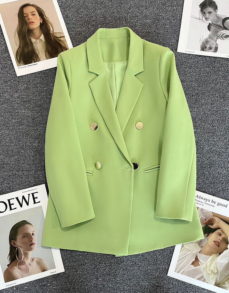 Candy Green Trendy Blazer for Women, 2026 Spring and Autumn New Korean Style, Internet Celebrity Style, Petite Casual