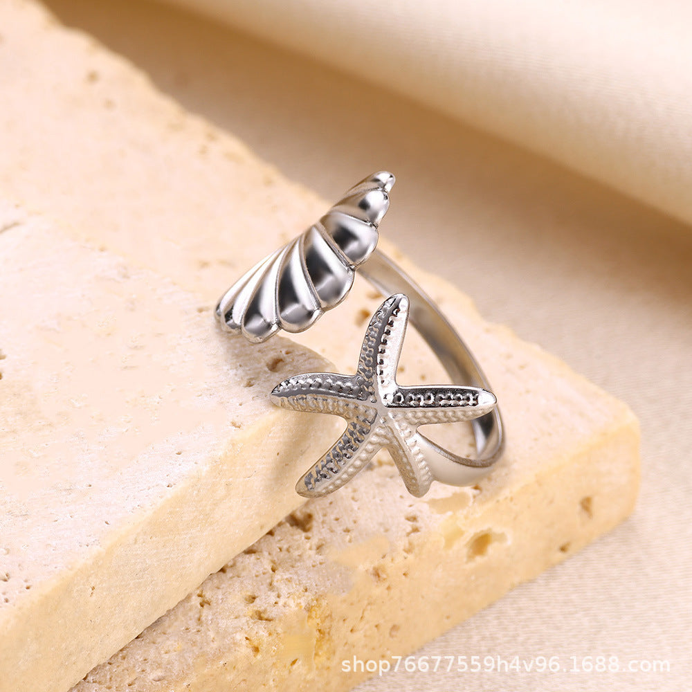 Cross-border European and American explosions stainless steel ring adjustable geometric ring 18k furnace electroplated titanium steel ring wholesale