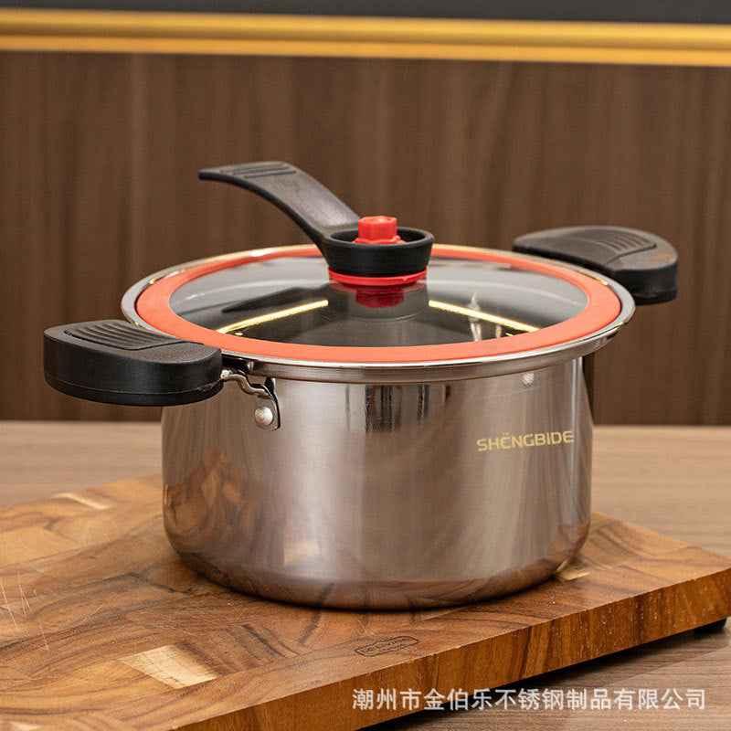 Korean-style Micro-pressure Pot Household Kitchen Multi-functional Stew Pot Stew Meat Porridge Soup Pot Binaural Cuisine Pressure Soup Pot