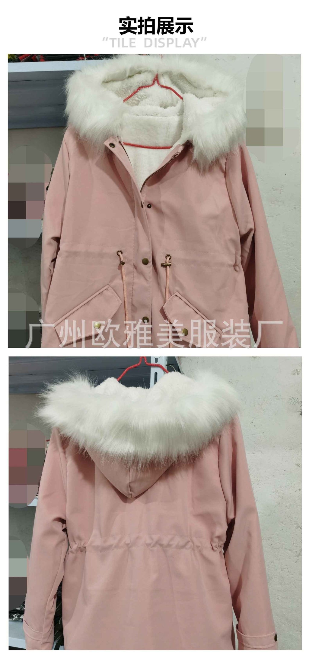 Autumn and Winter Hot Selling Export New Large Size Cotton Outwear Hooded Fur Collar Waist Thickeneded Mid-Length Women's Cotton Outwear