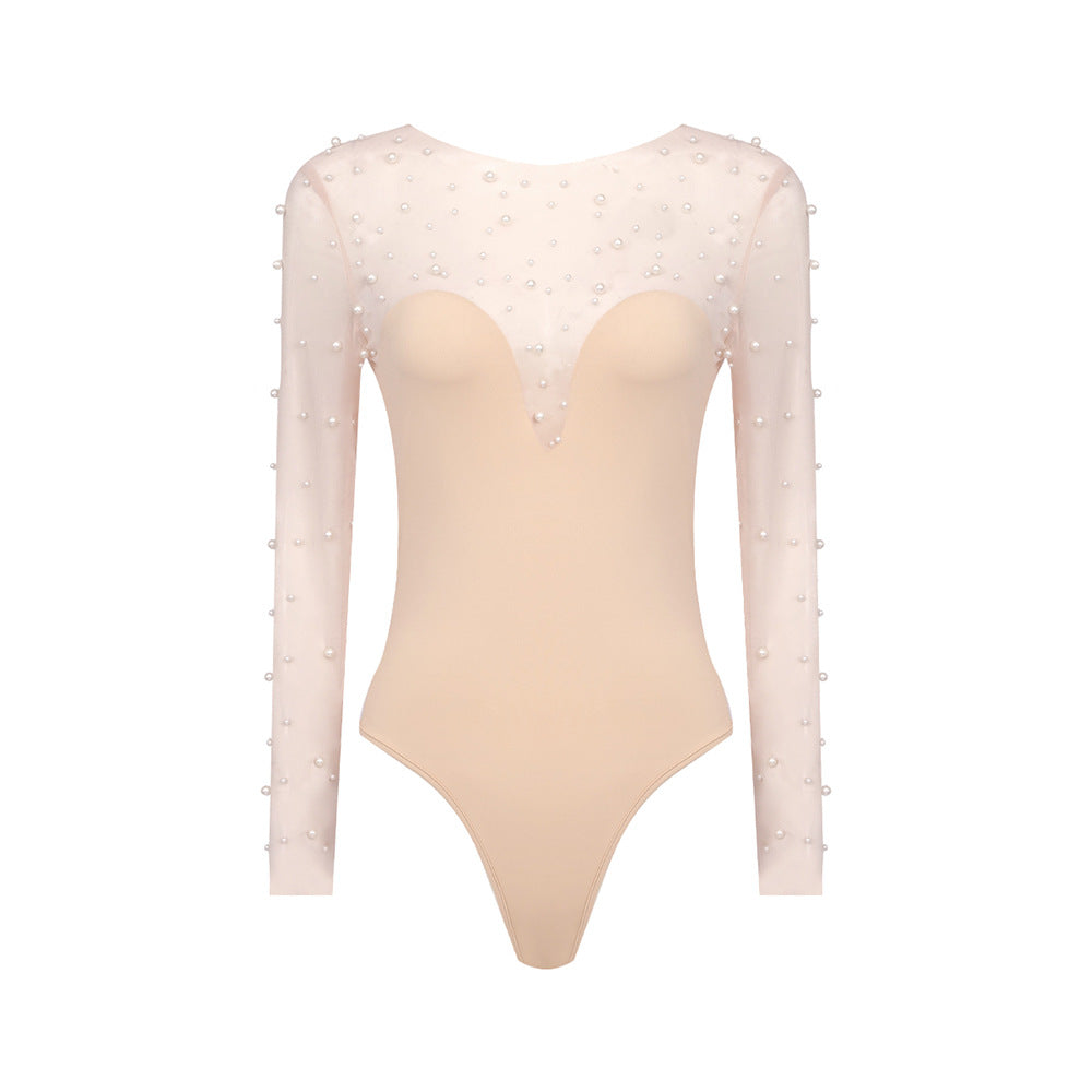 In Stock | White Bubble Bead Jumpsuit, Fashionable Casual Two-Piece Set, High-End European and American Women's Clothing, European and American Style.