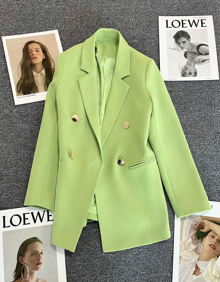 Candy Green Trendy Blazer for Women, 2026 Spring and Autumn New Korean Style, Internet Celebrity Style, Petite Casual
