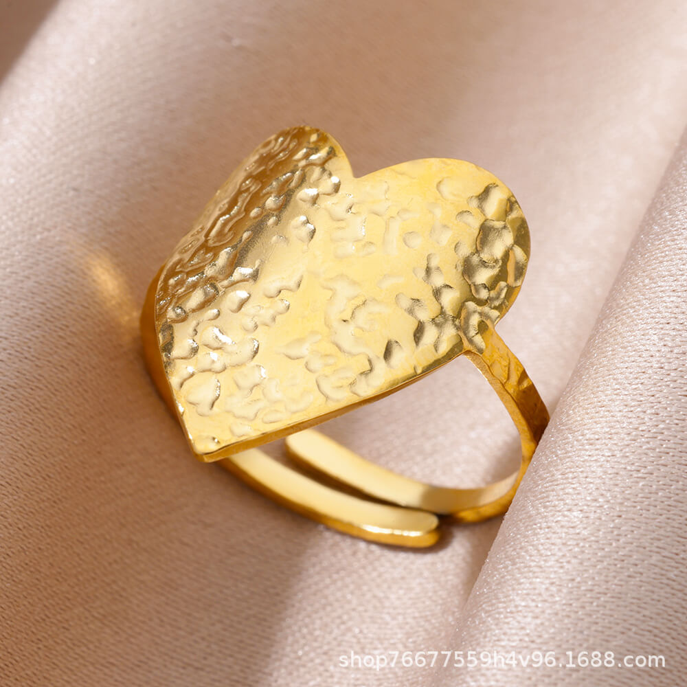 Cross-border European and American explosions stainless steel ring adjustable geometric ring 18k furnace electroplated titanium steel ring wholesale