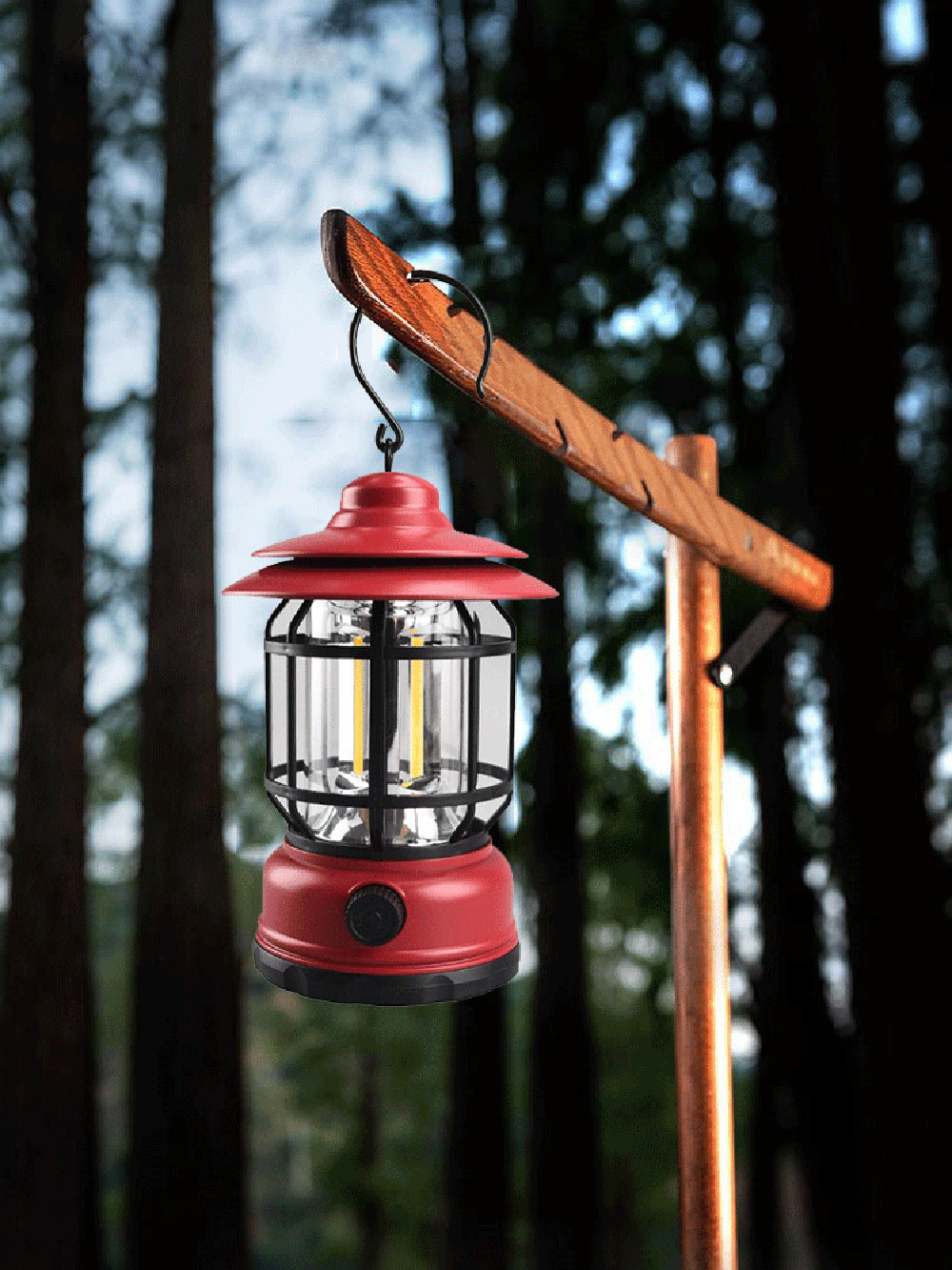 Cross-border new camping lamp outdoor multi-functional camping tent lamp retro lantern cob rechargeable portable lamp for home use