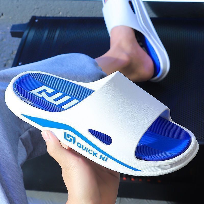 2024 New Korean Style Slippers Men's Trendy Outfit Household Bathroom Thick Bottom Wear-resistant Men's Sandals Wholesale Cross-border