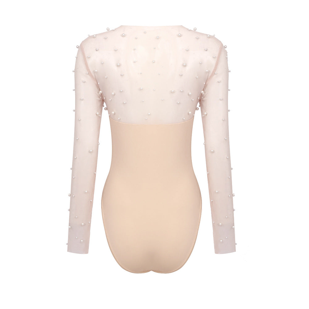 In Stock | White Bubble Bead Jumpsuit, Fashionable Casual Two-Piece Set, High-End European and American Women's Clothing, European and American Style.