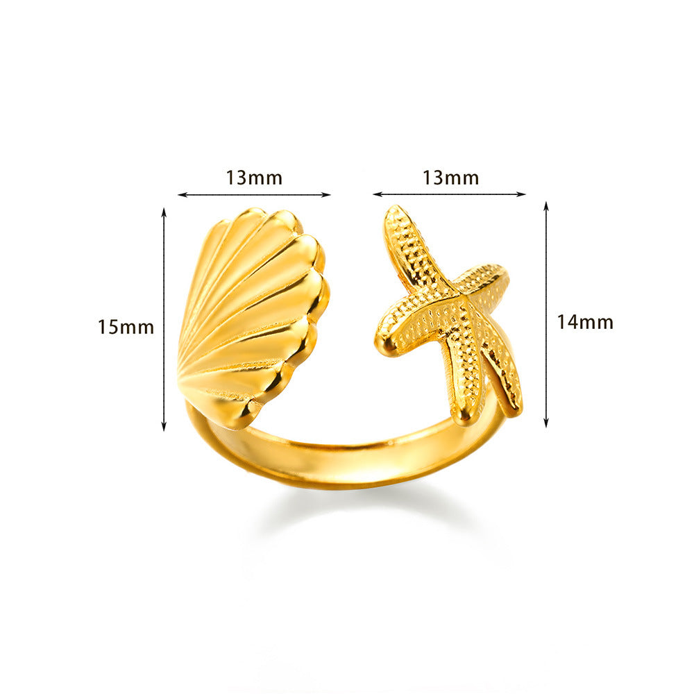 Cross-border European and American explosions stainless steel ring adjustable geometric ring 18k furnace electroplated titanium steel ring wholesale